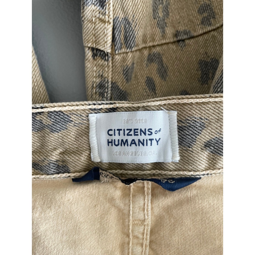 NEW Citizens of Humanity Barrel Darted Horseshoe Jeans Sz 27 Tan Leopard Safari - Picture 7 of 12